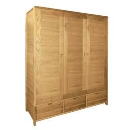 Ercol Bosco 3 Door Wardrobe, Brown Oak - Barker & Stonehouse - thumbnail 2