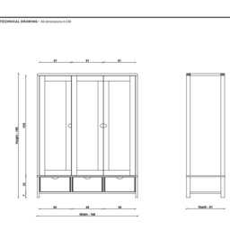 Ercol Bosco 3 Door Wardrobe, Brown Oak - Barker & Stonehouse - thumbnail 5