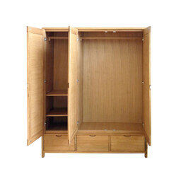 Ercol Bosco 3 Door Wardrobe, Brown Oak - Barker & Stonehouse - thumbnail 3