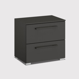Kacey 2 Drawer Bedside Table, Grey Wood - Barker & Stonehouse