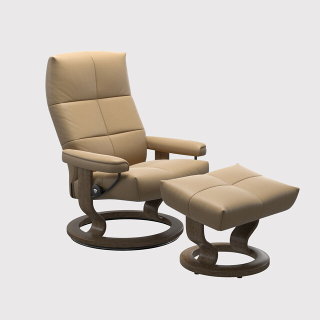 Stressless David Small Classic Recliner Chair & Footstool Leather - Barker & Stonehouse - image 1
