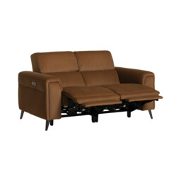 Kerren 2 Seater Power Recliner With Head Tilt Recliner Sofa, Orange Fabric - Barker & Stonehouse - thumbnail 3