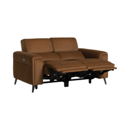 Kerren 2 Seater Power Recliner With Head Tilt Recliner Sofa, Orange Fabric - Barker & Stonehouse - thumbnail 4