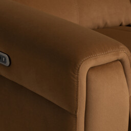 Kerren 2 Seater Power Recliner With Head Tilt Recliner Sofa, Orange Fabric - Barker & Stonehouse - thumbnail 6