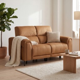 Kerren 2 Seater Power Recliner With Head Tilt Recliner Sofa, Orange Fabric - Barker & Stonehouse - thumbnail 2
