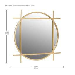 Gold Round/Square Mirror, Round Metal - Barker & Stonehouse - thumbnail 4