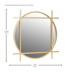 Gold Round/Square Mirror, Round Metal - Barker & Stonehouse - thumbnail 3