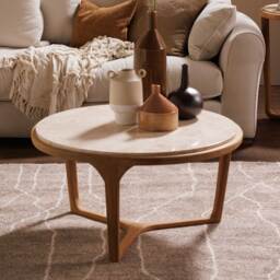 Terza Coffee Table, Round, Teak Wood - Barker & Stonehouse - thumbnail 3