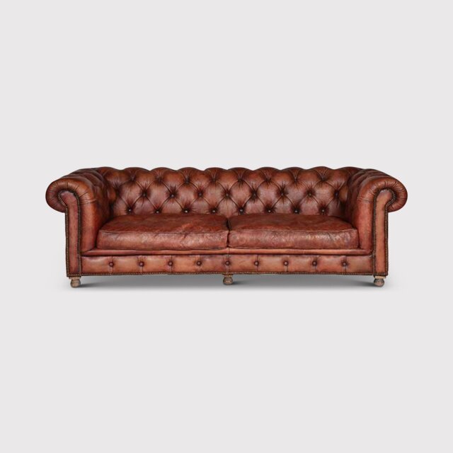 Timothy Oulton Westminster Feather Chesterfield Sofa 3 Seater, Red Leather - Barker & Stonehouse - image 1