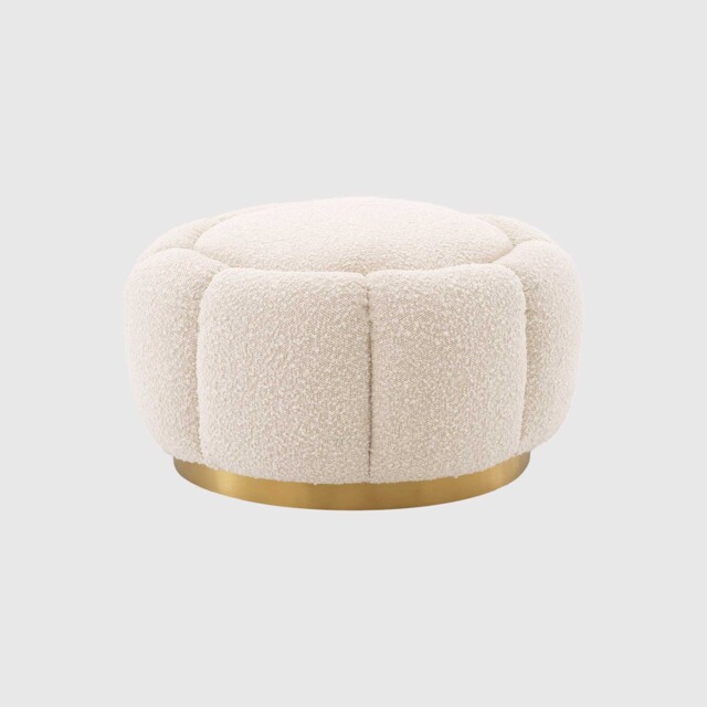 Eichholtz Ottoman Inger Boucl Cream, White Boucle - Barker & Stonehouse - image 1