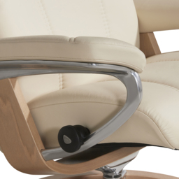 Stressless Consul Medium Recliner Chair & Stool, Neutral Leather - Barker & Stonehouse - thumbnail 4