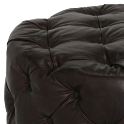 Timothy Oulton Lord Digsby Round Medium Footstool, Brown Leather - Barker & Stonehouse - thumbnail 3
