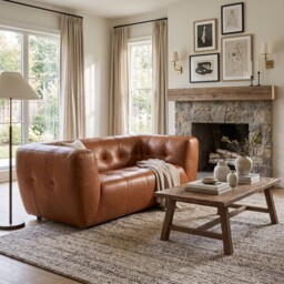 Atticus 2 Seater Sofa, Brown Leather - Barker & Stonehouse - thumbnail 2