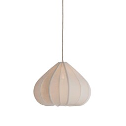 Large White Curved Fabric Pendant Light, Neutral - Barker & Stonehouse - thumbnail 2