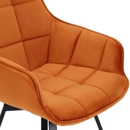 Jasper Leisure Swivel Dining Chair, Orange Velvet - Barker & Stonehouse - thumbnail 6