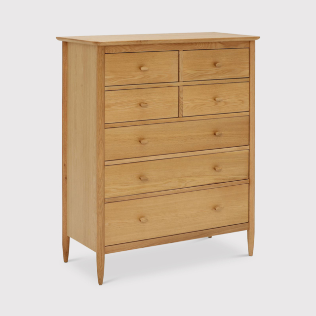 Ercol Teramo 7 Drawer Tall Wide Chest, Neutral Oak - Barker & Stonehouse - image 1