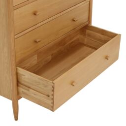 Ercol Teramo 7 Drawer Tall Wide Chest, Neutral Oak - Barker & Stonehouse - thumbnail 5