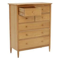 Ercol Teramo 7 Drawer Tall Wide Chest, Neutral Oak - Barker & Stonehouse - thumbnail 4