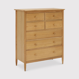 Ercol Teramo 7 Drawer Tall Wide Chest, Neutral Oak - Barker & Stonehouse - thumbnail 1