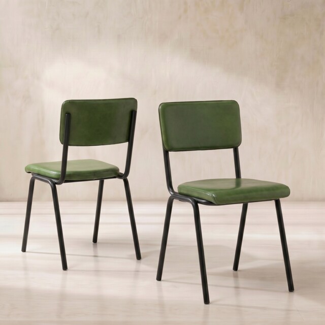 Pure Furniture Twyford Dining Chair, Green Leather - Barker & Stonehouse - image 1
