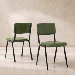 Pure Furniture Twyford Dining Chair, Green Leather - Barker & Stonehouse - thumbnail 1