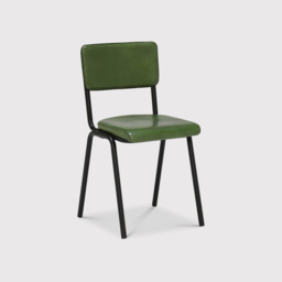 Pure Furniture Twyford Dining Chair, Green Leather - Barker & Stonehouse - thumbnail 2