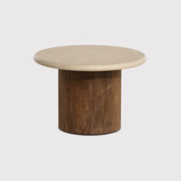 Old Java Panama Round Coffee Table 60X60X40Cm, Round, Brown Stone Effect - Barker & Stonehouse