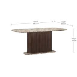Gion Dining Table 180CM, Brown Marble - Barker & Stonehouse - thumbnail 4