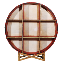 Timothy Oulton Regiment 6ft Drum Bookcase With Stand, Gold Metal - Barker & Stonehouse - thumbnail 3