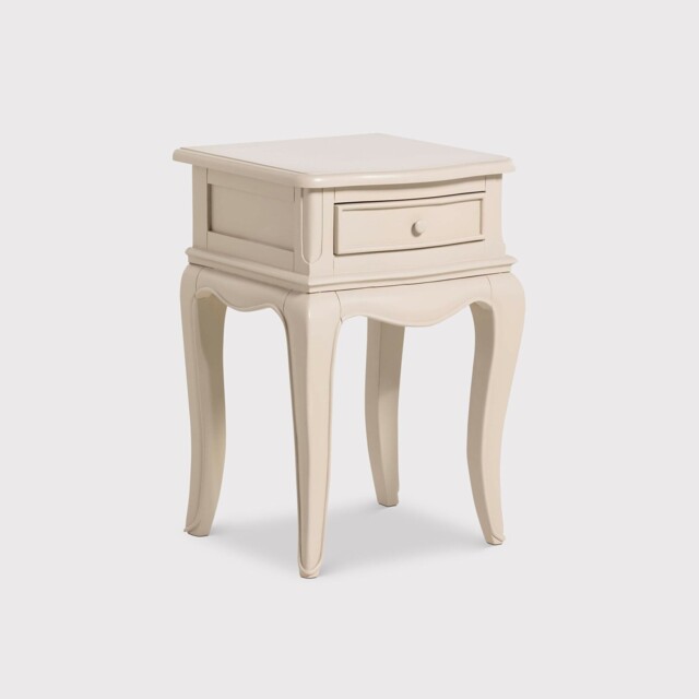 Calista 1 Drawer Curved Leg Bedside Table, White Wood - Barker & Stonehouse - image 1