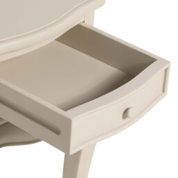Calista 1 Drawer Curved Leg Bedside Table, White Wood - Barker & Stonehouse - thumbnail 6