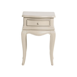 Calista 1 Drawer Curved Leg Bedside Table, White Wood - Barker & Stonehouse - thumbnail 2