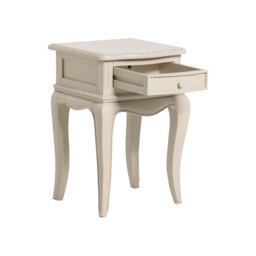 Calista 1 Drawer Curved Leg Bedside Table, White Wood - Barker & Stonehouse - thumbnail 3