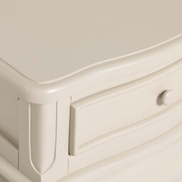 Calista 1 Drawer Curved Leg Bedside Table, White Wood - Barker & Stonehouse - thumbnail 4