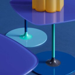 Kartell Thierry Side Table 45x45x45 Blue, Round Glass - Barker & Stonehouse - thumbnail 5