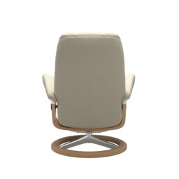 Stressless Consul Small Recliner Chair & Footstool Quickship, Neutral Leather - Barker & Stonehouse - thumbnail 3