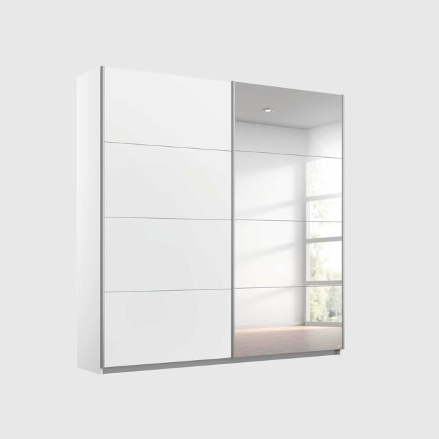 Marais 181X62X210Cm 2 Door Sliding Wardrobe, White Wood - Barker & Stonehouse - image 1