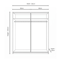 Marais 181x62x210cm 2 Door Sliding Wardrobe Wood - Barker & Stonehouse - thumbnail 4