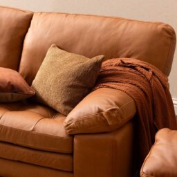 Olson Left Hand Facing Chaise Corner Sofa, Brown Leather - Barker & Stonehouse - thumbnail 3