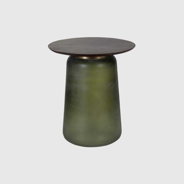 Bardi Coffee Table 45.7x45.7x44.5 cm, Round, Green Glass - Barker & Stonehouse
