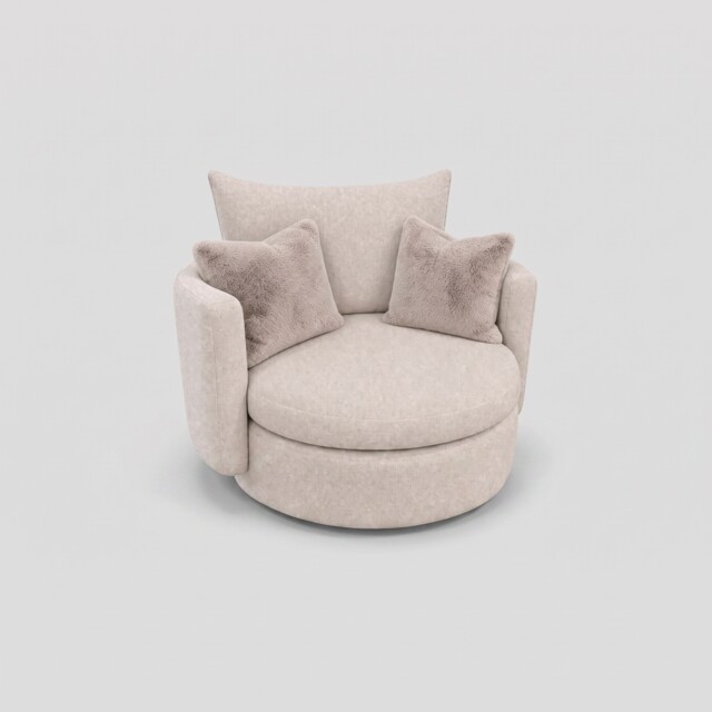 Hidcote Swivel Accent Armchair, Neutral Fabric - Barker & Stonehouse - image 1