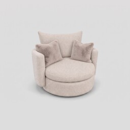 Hidcote Swivel Accent Armchair, Neutral Fabric - Barker & Stonehouse - thumbnail 1