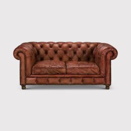 Timothy Oulton Westminster Feather Chesterfield Sofa 2 Seater, Red Leather - Barker & Stonehouse - thumbnail 1