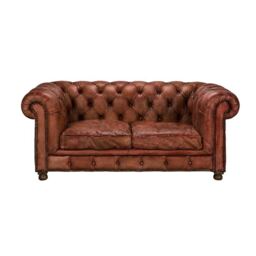Timothy Oulton Westminster Feather Chesterfield Sofa 2 Seater, Red Leather - Barker & Stonehouse - thumbnail 2