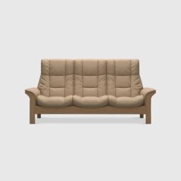 Stressless Windsor High Back 3 Seater Recliner Sofa, Neutral Leather - Barker & Stonehouse