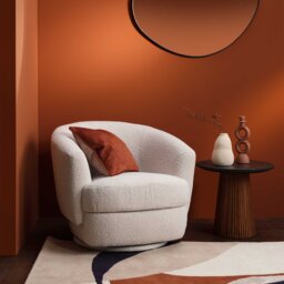 Arman Swivel Armchair, Neutral Boucle - Barker & Stonehouse - thumbnail 2