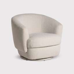 Arman Swivel Armchair, Neutral Boucle - Barker & Stonehouse