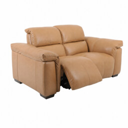 Mortimer 2 Seater Power Recliner Sofa, Brown Leather - Barker & Stonehouse - thumbnail 4