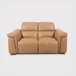 Mortimer 2 Seater Power Recliner Sofa, Brown Leather - Barker & Stonehouse - thumbnail 1