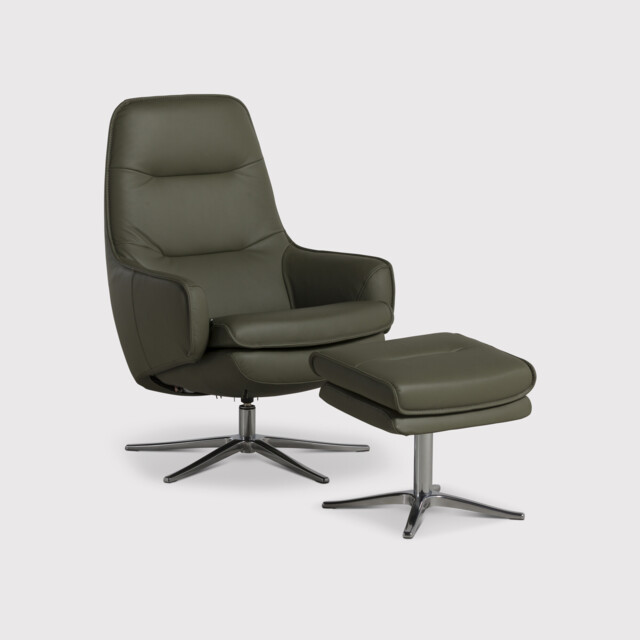 Nova Sp6200 Recliner Chair & Footstool Leather - Barker & Stonehouse - image 1